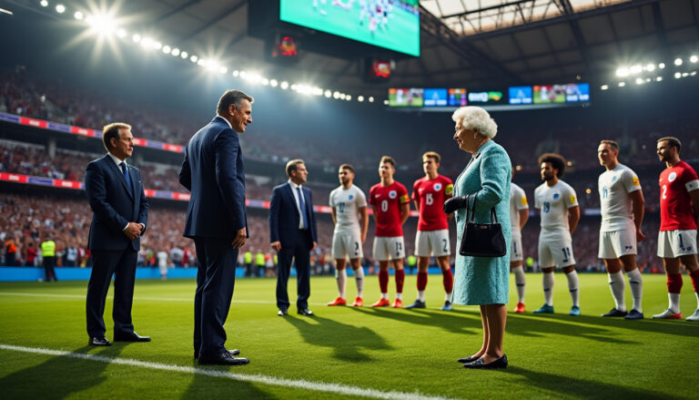 découvrez le moment historique où la reine elizabeth ii a honoré une équipe lors de la coupe du monde de football, un événement marquant mêlant royauté et sport.