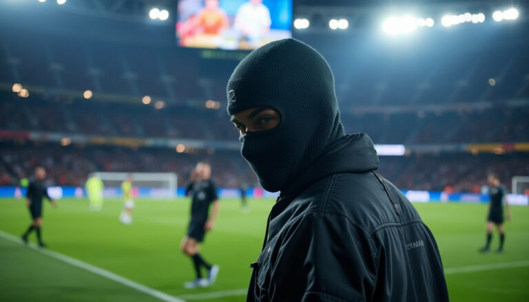 luca zidane fait un retour impressionnant sur les terrains de football, arborant un masque inspiré de zorro et batman, symbolisant sa bataille et son courage après une lourde blessure.