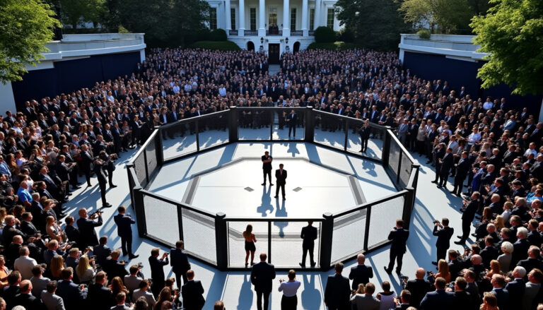 découvrez la première arène de mma inaugurée à la maison blanche avec des combats programmés pour le 14 juin, une date riche en symboles.